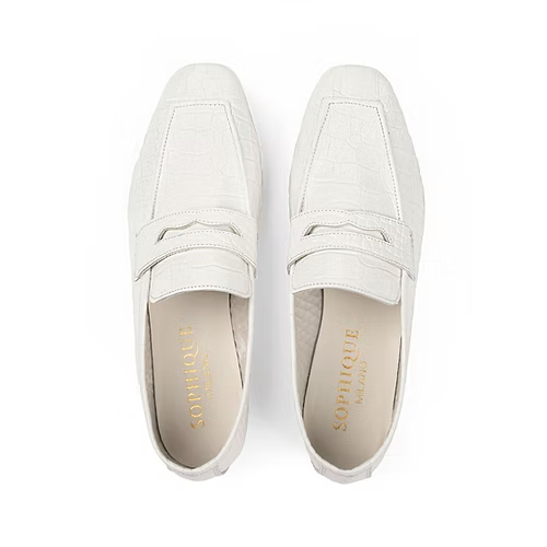 Essenziale White Croc-effect